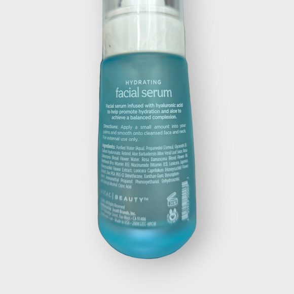 Vital Beauty Hydrating Boost Facial Serum Hyaluronic Acid + Aloe 2 Oz 59 ml NEW - Picture 2 of 3